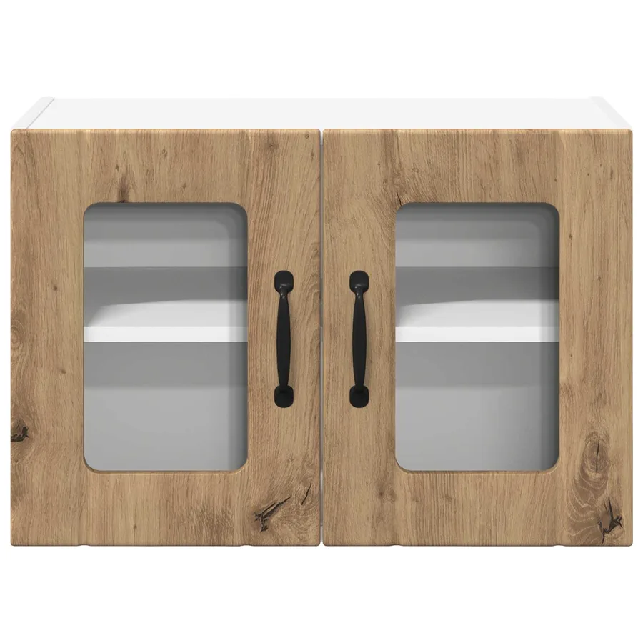 Cabinet en verre mural LUCCA 2 pcs Chêne artisanal - 7