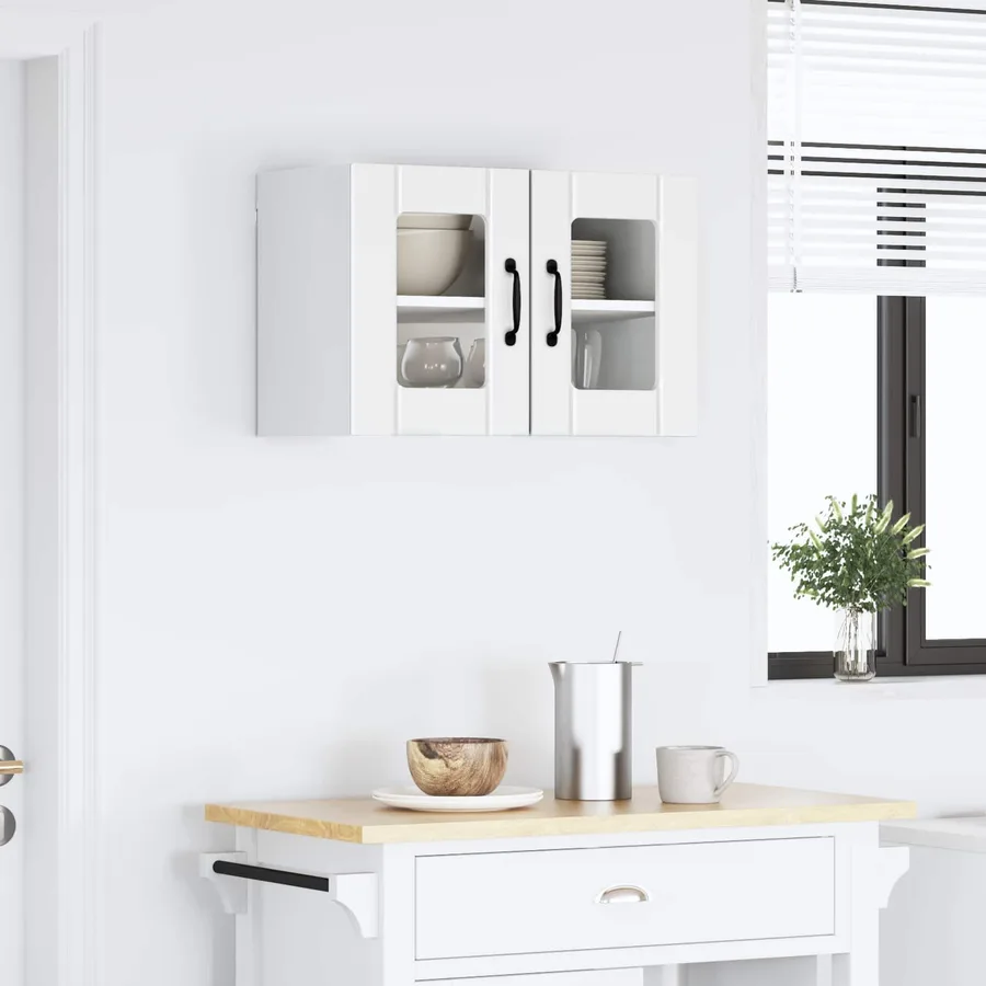 Cabinet en verre mural LUCCA Blanc brillant 60 x 31 x 40 cm - 4