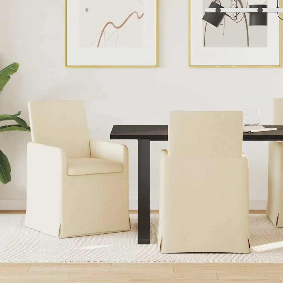 Chaises de salle à manger 2 pcs Crème 57 x 67 x 95 cm tissu
