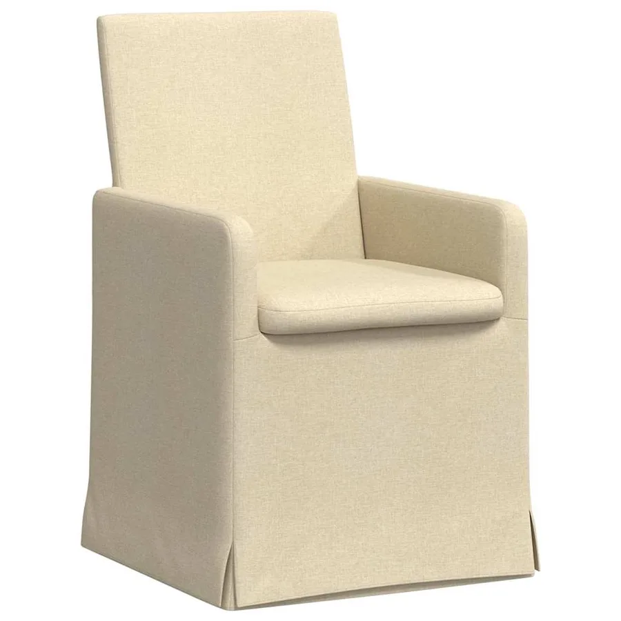 Chaises de salle à manger 2 pcs Crème 57 x 67 x 95 cm tissu - 2