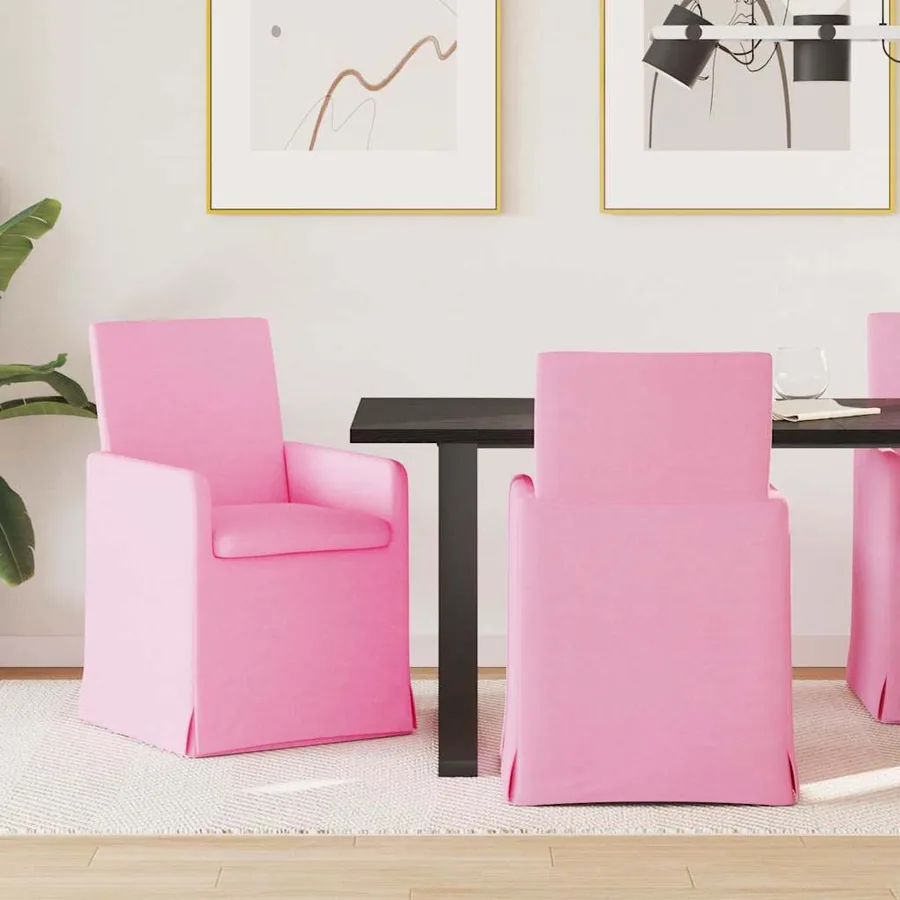Chaises de salle à manger 2 pcs Rose 57 x 67 x 95 cm tissu