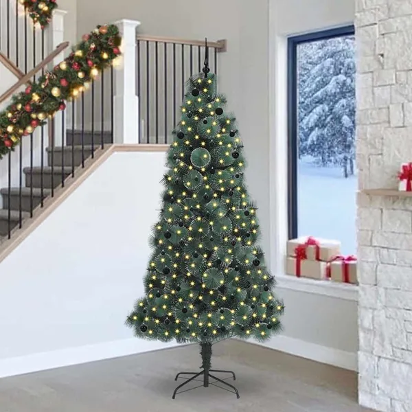 Arbre de Noël artificiel pré-éclairé avec ensemble de boules