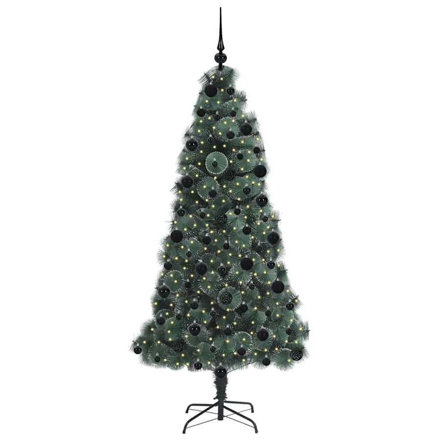 Arbre de Noël artificiel pré-éclairé avec ensemble de boules - 3