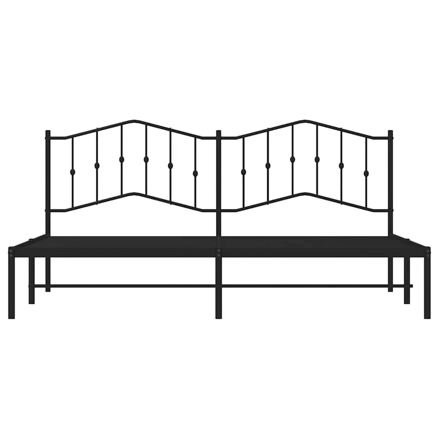 Cadre de lit métal sans matelas avec tête de lit noir 193x203cm - 6