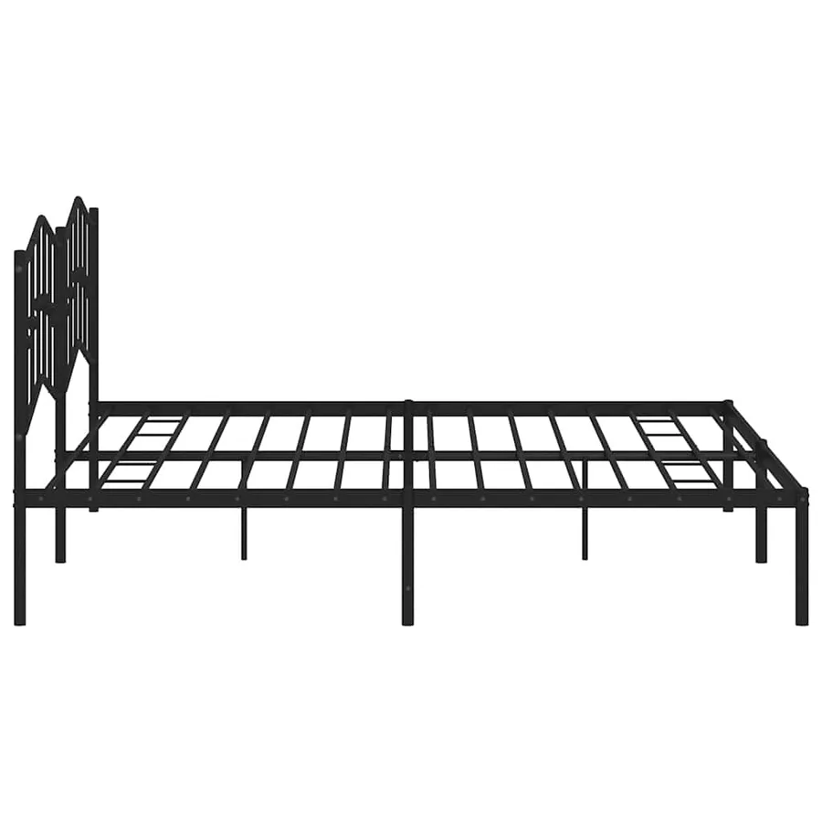 Cadre de lit métal sans matelas avec tête de lit noir 193x203cm - 7