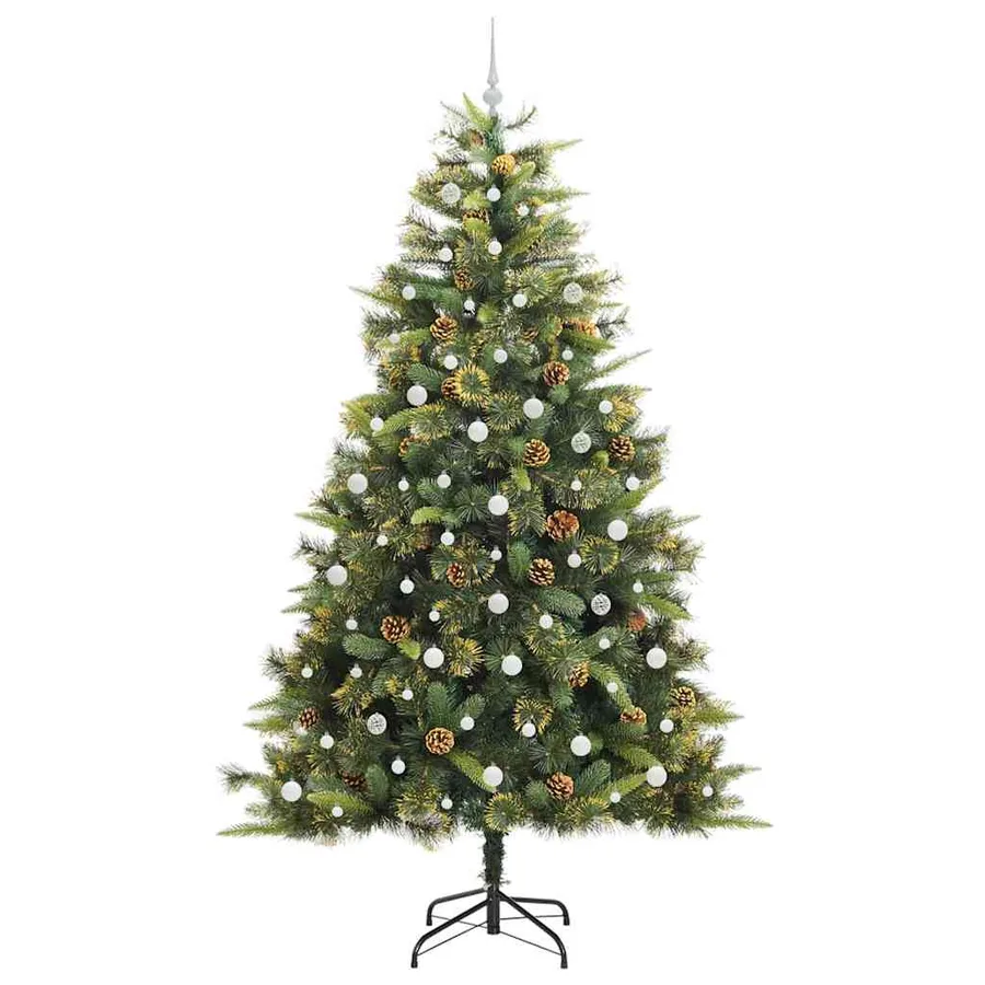 Sapin de Noël artificiel avec branches pliables et cônes 240 cm - 4