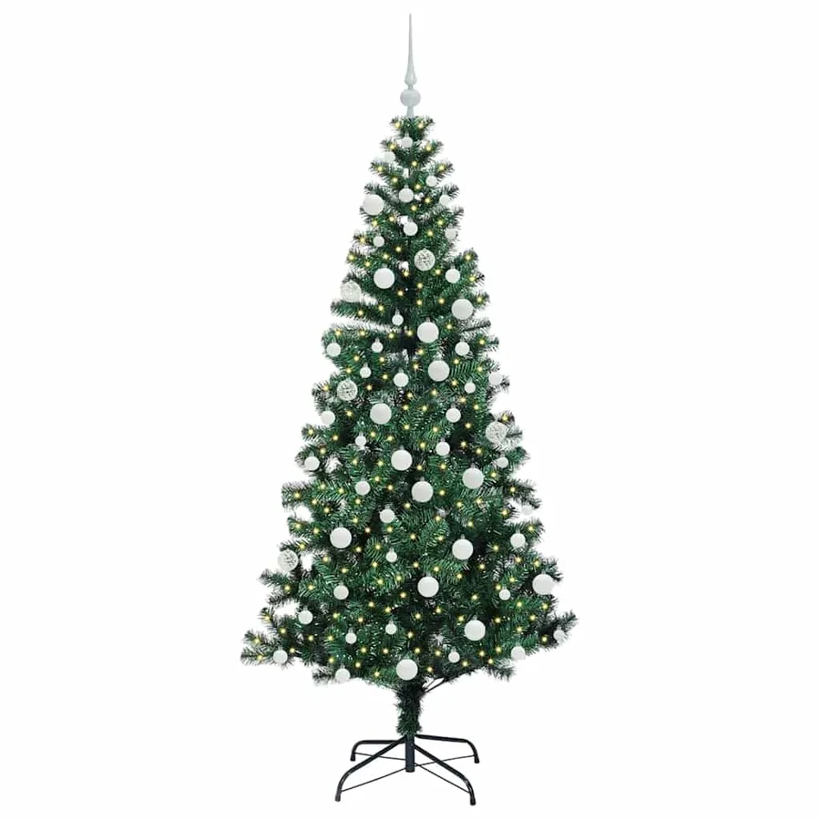 Sapin de Noël artificiel pré-éclairé Vert 180 cm PVC et métal - 3