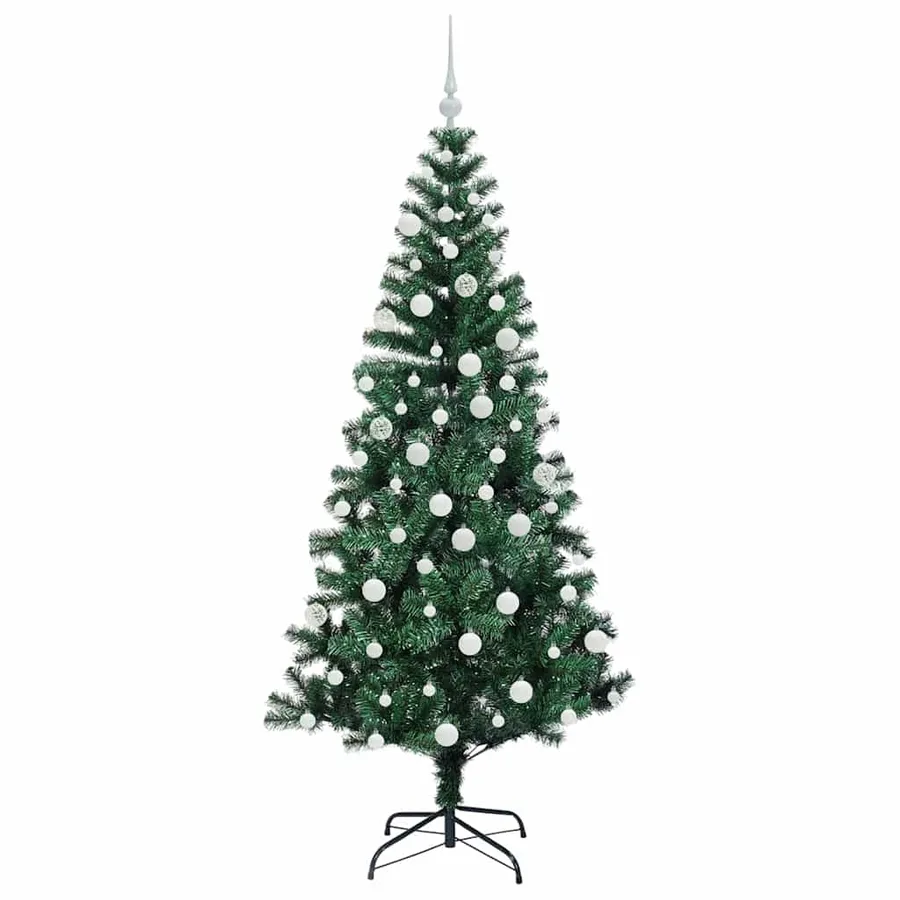 Sapin de Noël artificiel pré-éclairé Vert 180 cm PVC et métal - 4