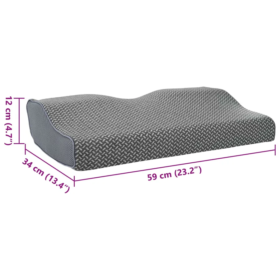 Oreiller avec oreiller Gris 60 x 34 x 11 cm Polyester - 11