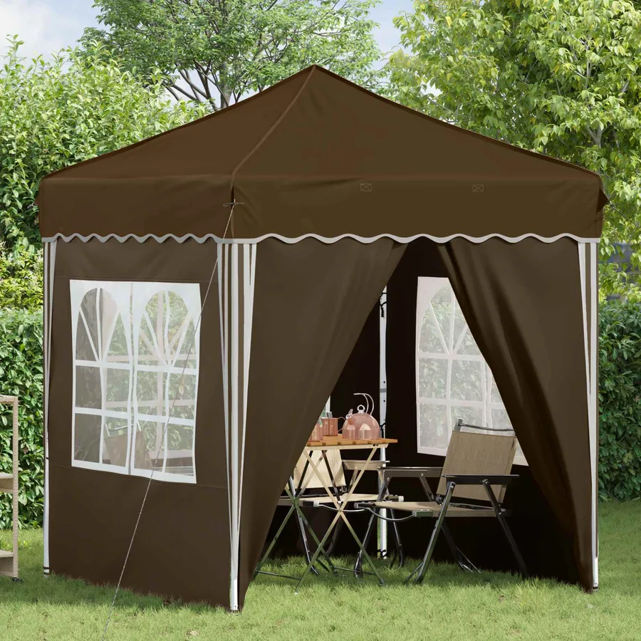 Tente de fête pop-up 195 x 195 x 245 cm Taupe Tissu Oxford - 3