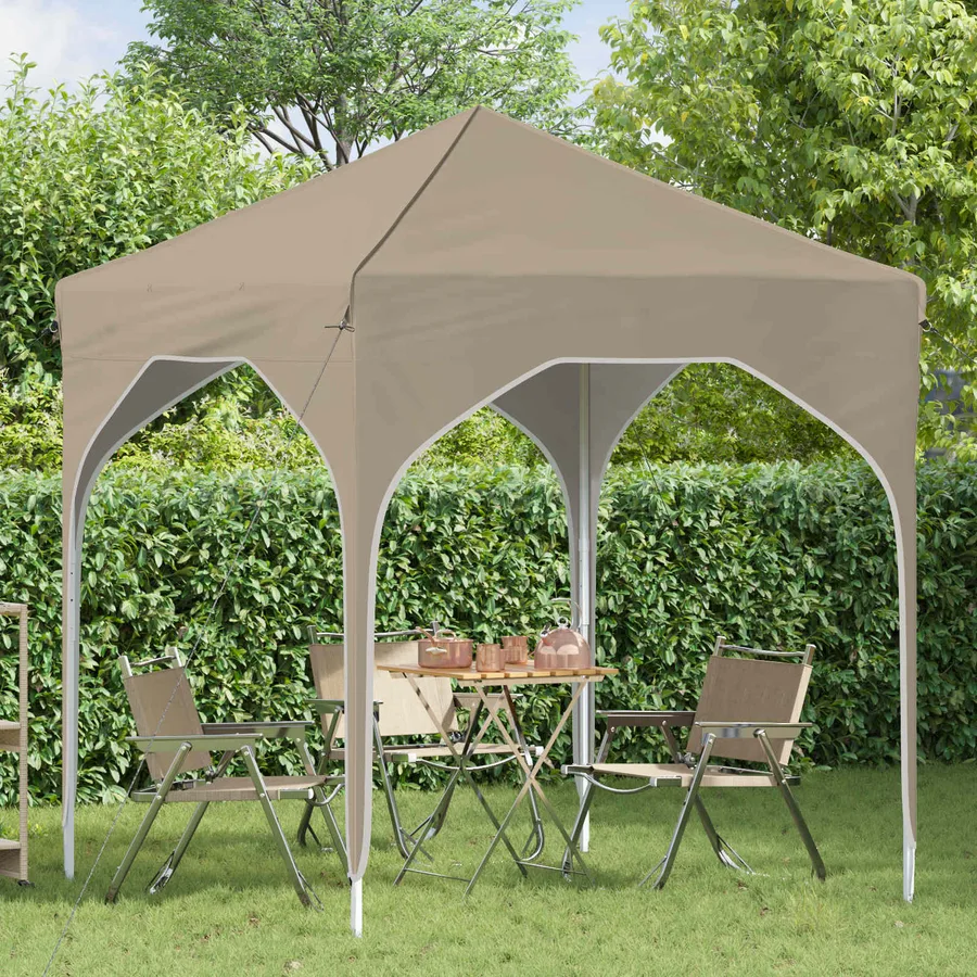 Tente de fête pop-up 194 x 194 x 245 cm Crème - 3