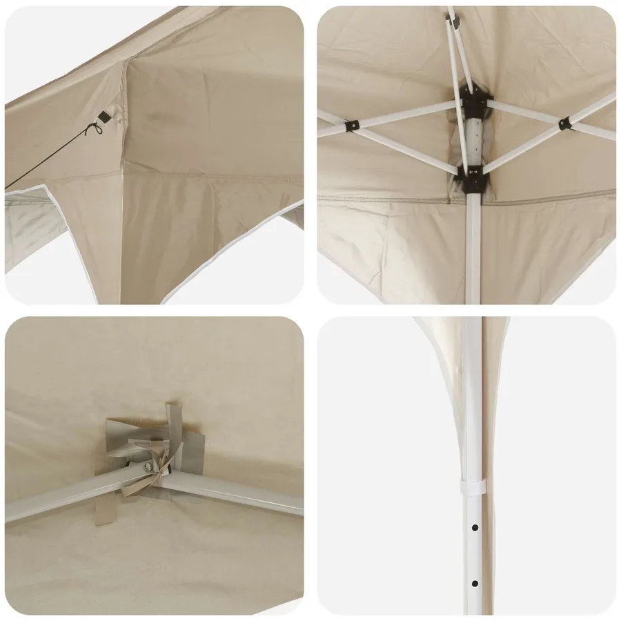 Tente de fête pop-up 194 x 194 x 245 cm Crème - 9