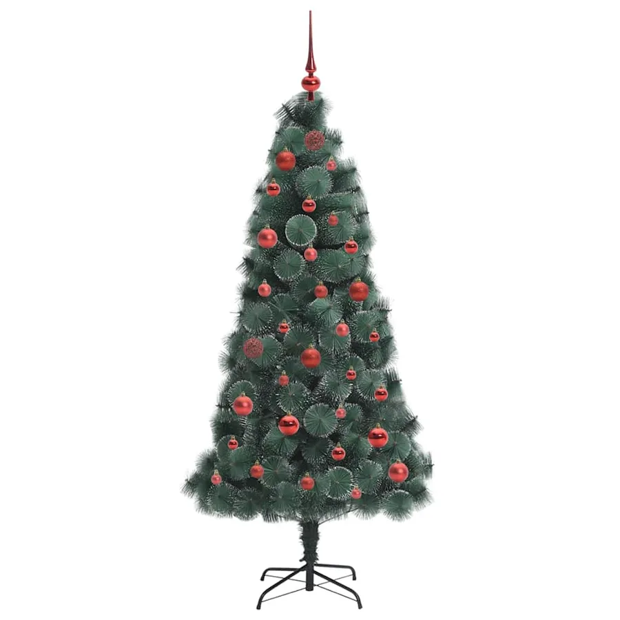 Arbre de Noël artificiel pré-éclairé avec ensemble de boules - 4