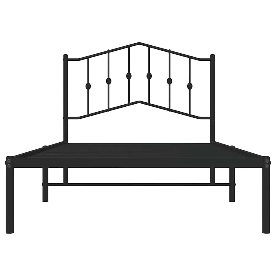 Cadre de lit métal sans matelas avec tête de lit noir 100x190cm - 6