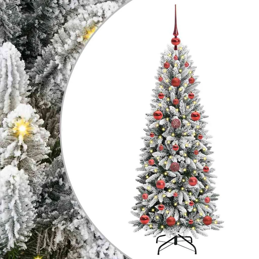 Sapin de Noël artificiel avec 150 LED avec support Blanc 120 cm - 2