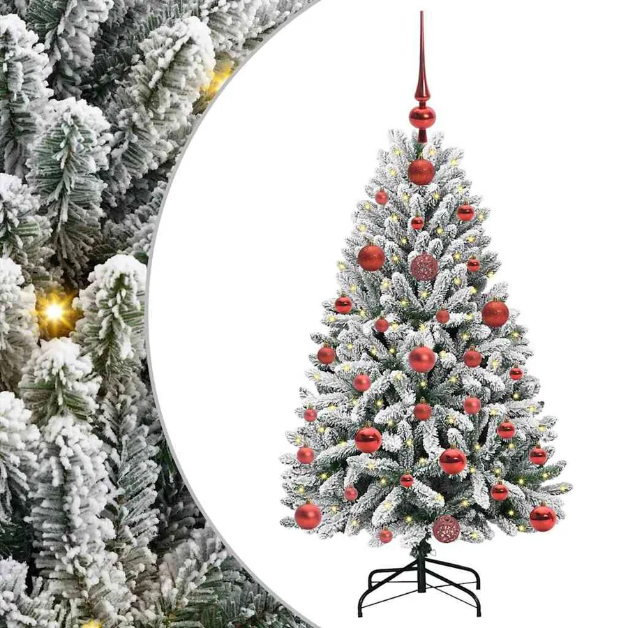 Sapin de Noël artificiel Vert et blanc 120 cm PVC et métal - 2