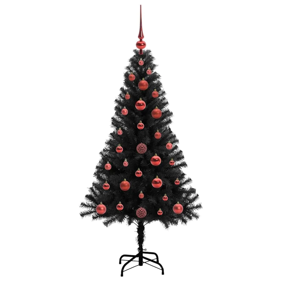 Sapin de Noël avec 150 LED avec support Noir 120 cm PVC - 4