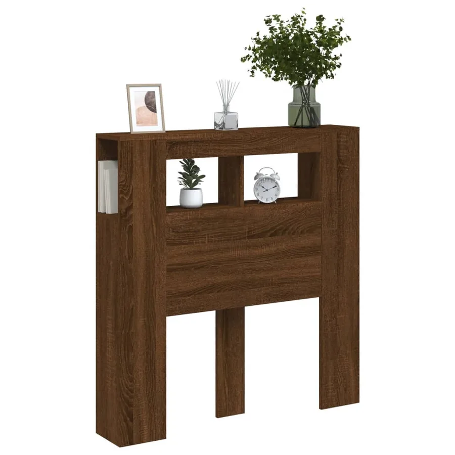 Tête de lit à LED chêne marron 100x18,5x103,5cm bois ingénierie - 12
