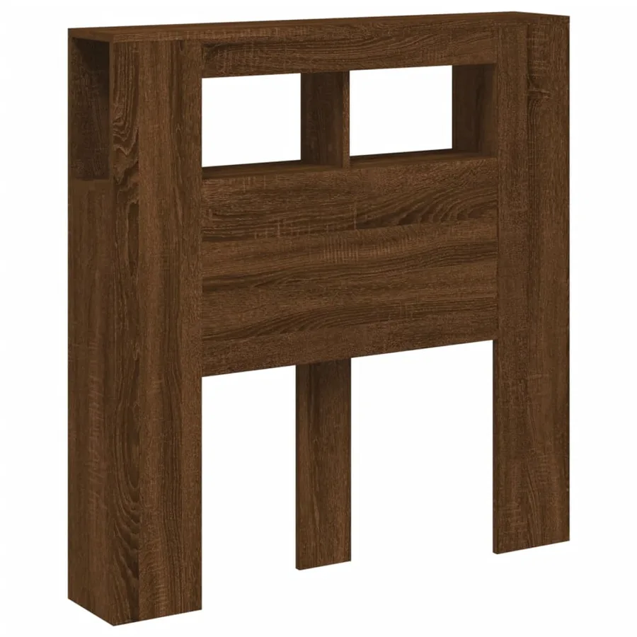 Tête de lit à LED chêne marron 100x18,5x103,5cm bois ingénierie - 4