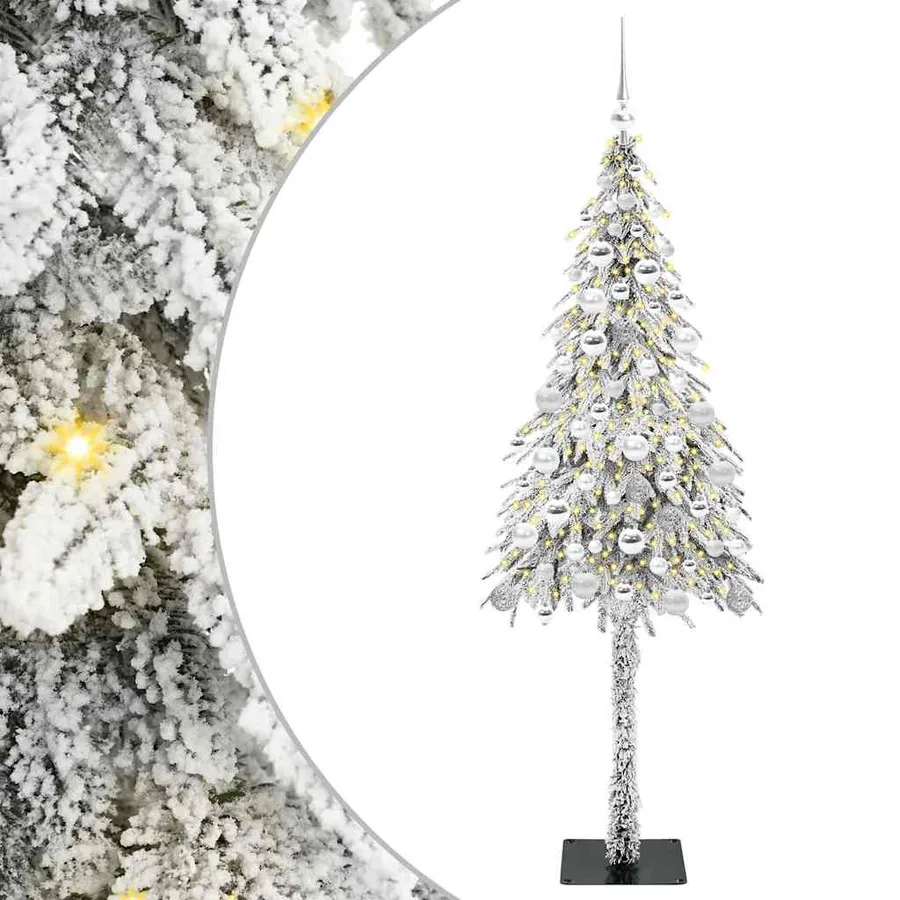 Sapin de Noël avec 300 LED Blanc 180 cm PE et Acier - 2