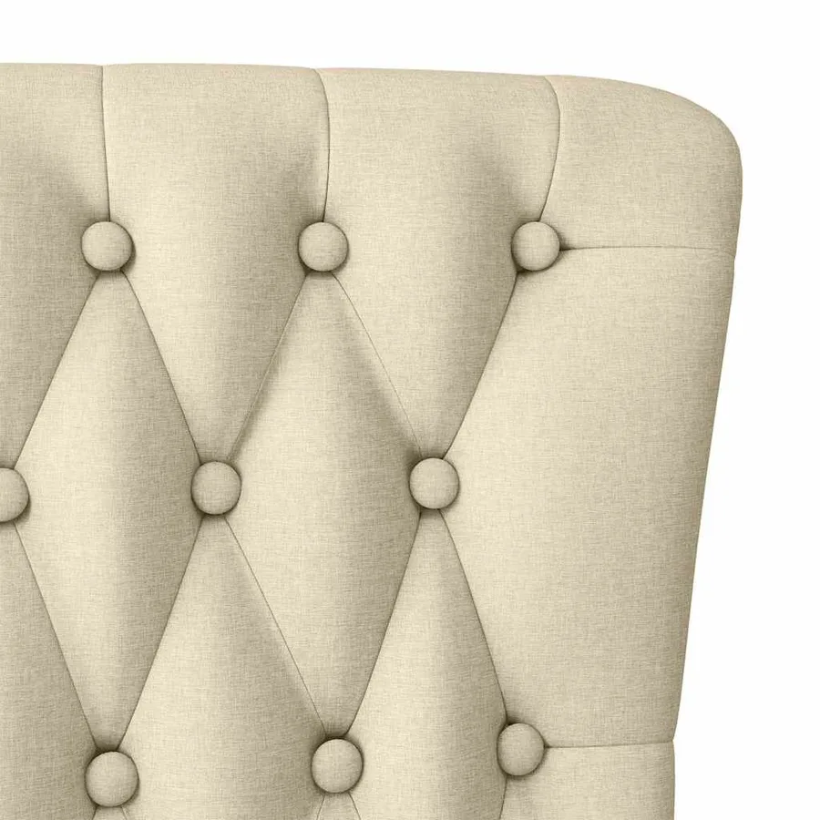 Fauteuil à pantoufle Crème 56,5 x 70 x 110 cm tissu - 7