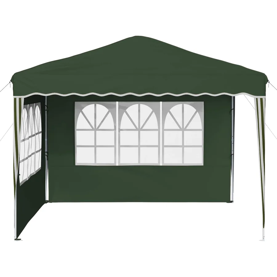 Tente de fête pop-up 288 x 288 x 245 cm Vert Tissu Oxford - 6
