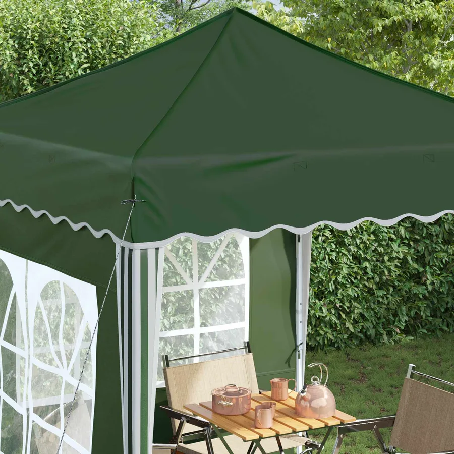 Tente de fête pop-up 195 x 195 x 245 cm Vert Tissu Oxford - 4