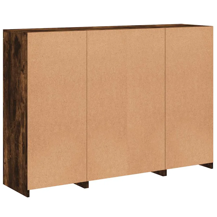 Buffets avec lumières LED 3 pcs chêne fumé bois d'ingénierie - 10