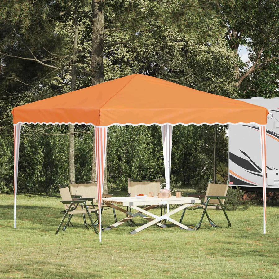 Tente de fête pop-up 288 x 288 x 245 cm Orange Tissu Oxford