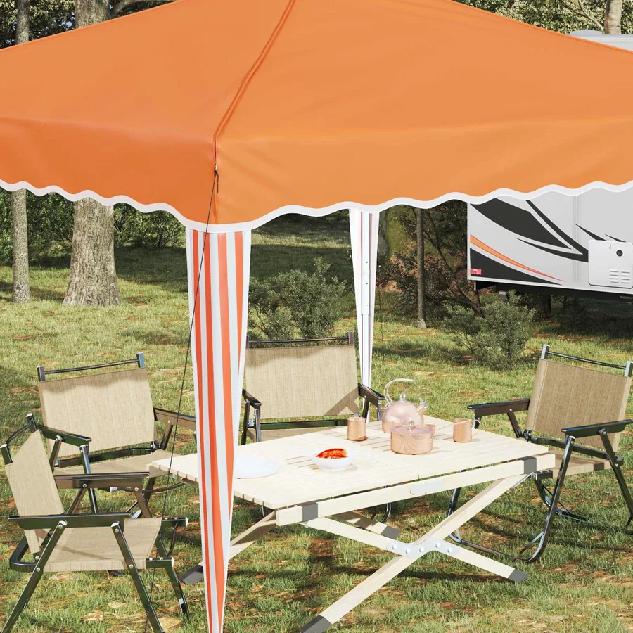Tente de fête pop-up 288 x 288 x 245 cm Orange Tissu Oxford - 4