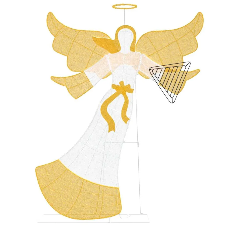 Angle lumineux Blanc chaud 116 x 29 x 158.5 cm Polyester - 6