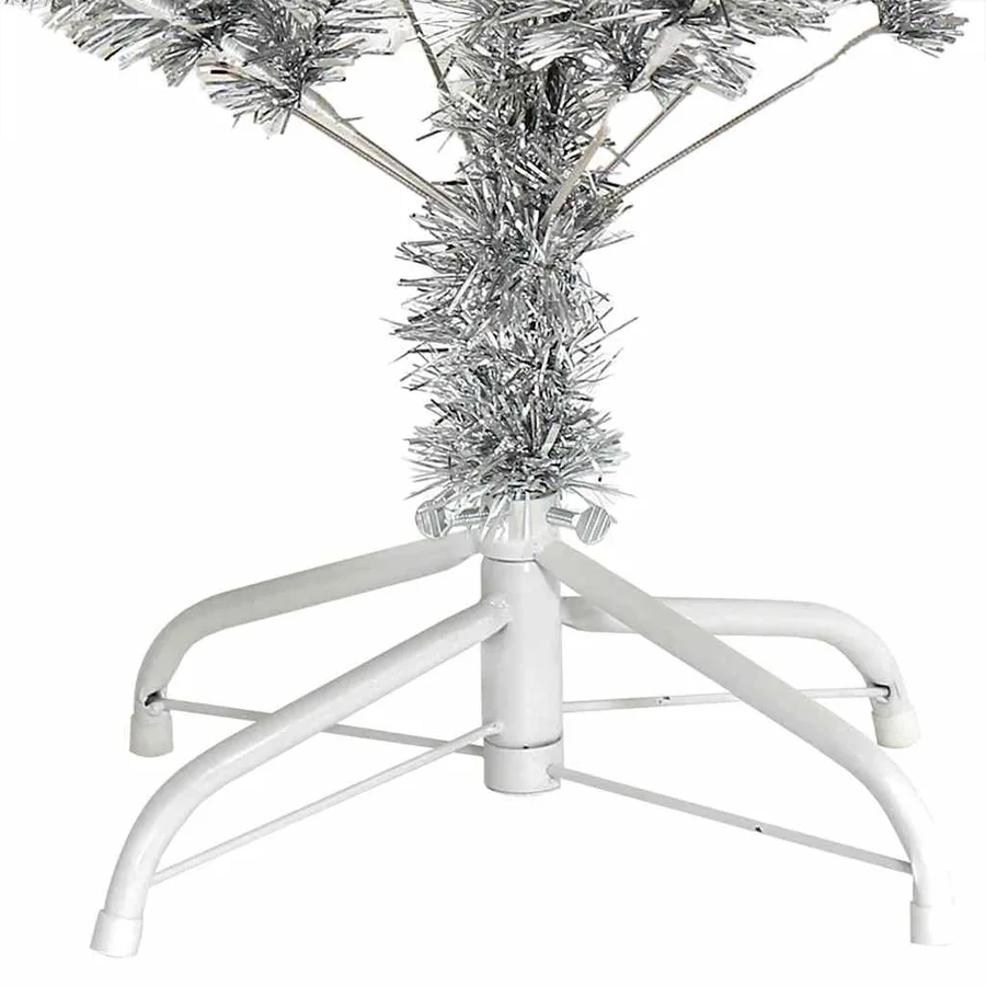 Sapin de Noël avec 150 LED avec support Argent 120 cm PET - 16