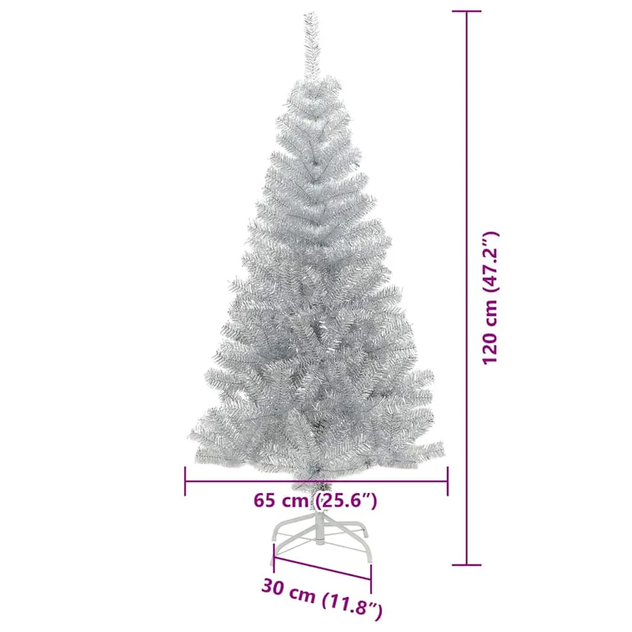 Sapin de Noël avec 150 LED avec support Argent 120 cm PET - 18