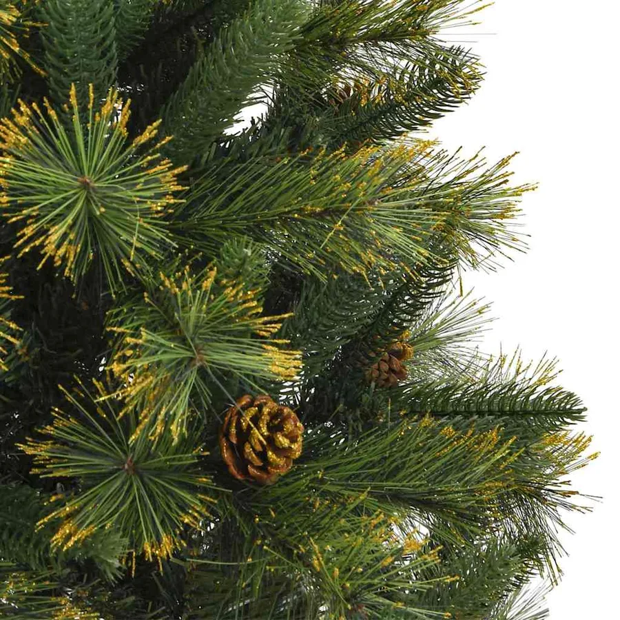 Sapin de Noël artificiel avec branches pliables et cônes 150 cm - 15