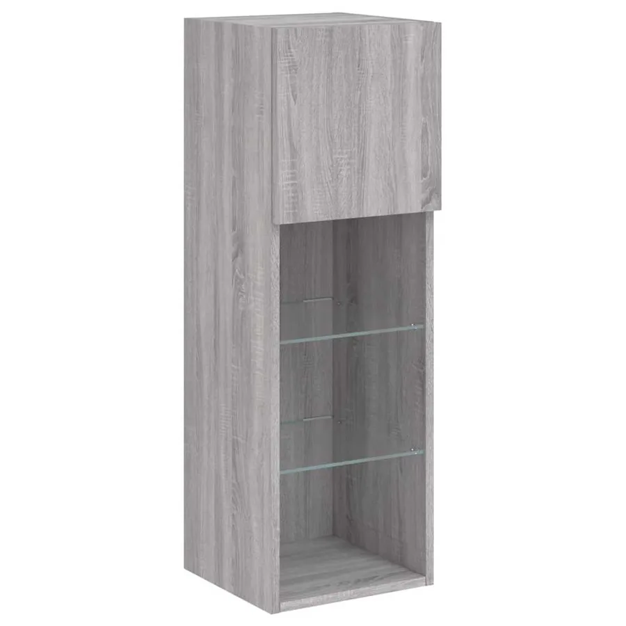 Meuble TV avec lumières LED sonoma gris 30,5x30x90 cm - 7