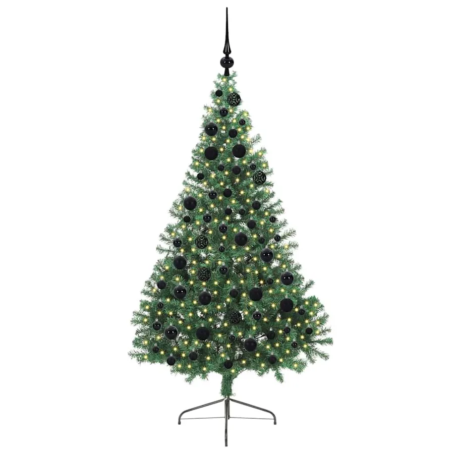 Sapin de Noël artificiel pré-éclairé Vert 180 cm PVC - 3