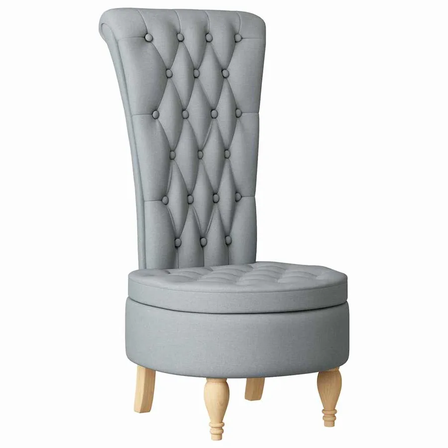 Fauteuil à pantoufle Gris clair 56,5 x 70 x 110 cm tissu - 2