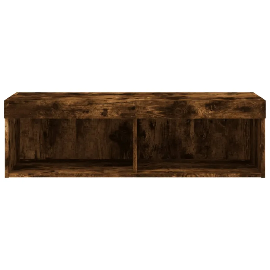 Meuble TV avec lumières LED chêne fumé 100x30x30 cm - 10