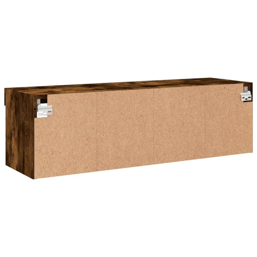 Meuble TV avec lumières LED chêne fumé 100x30x30 cm - 12