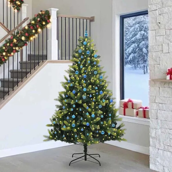 Arbre de Noël artificiel en silicone flexible 300 LEDs 240 cm