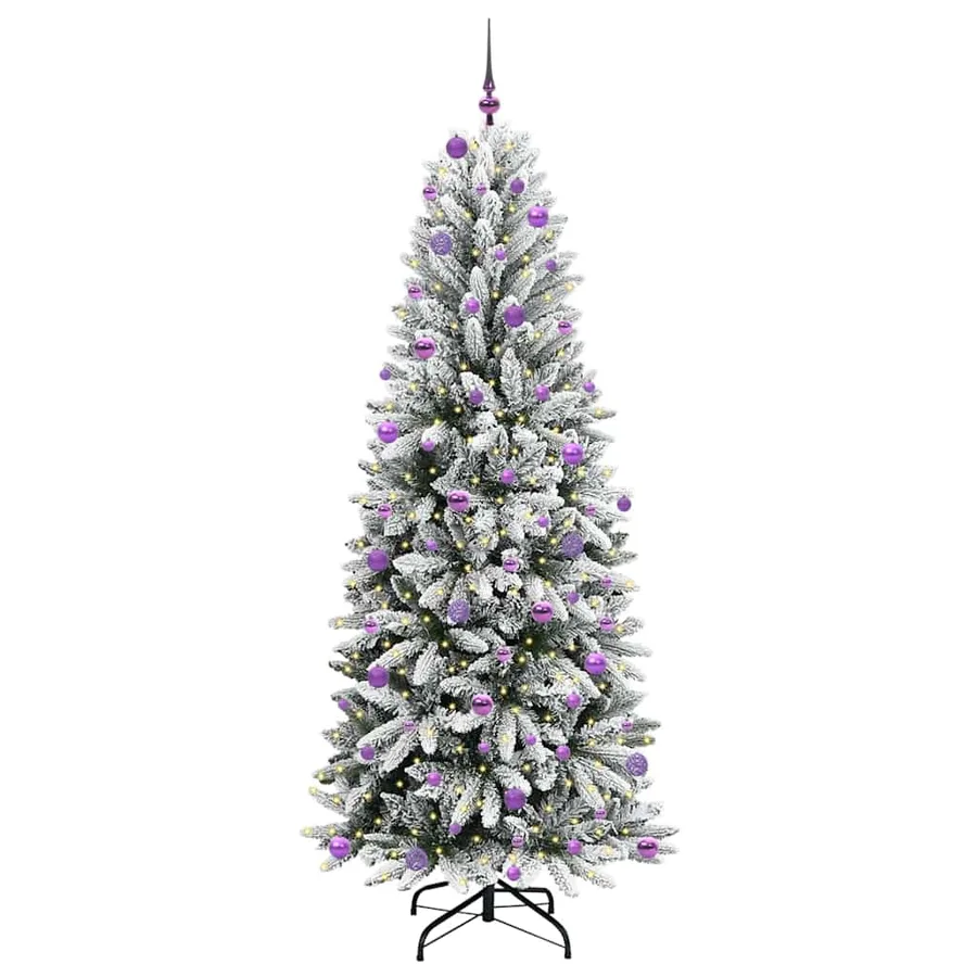 Sapin de Noël artificiel avec 300 LED avec support Blanc 240 cm - 3