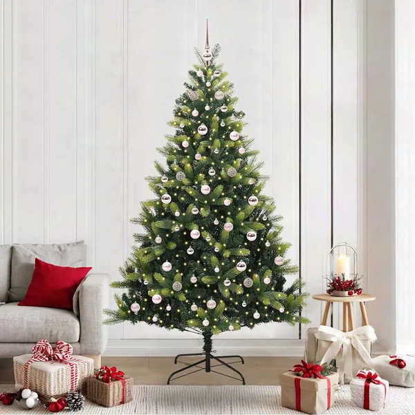 Arbre de Noël artificiel en silicone flexible 300 LEDs 210 cm