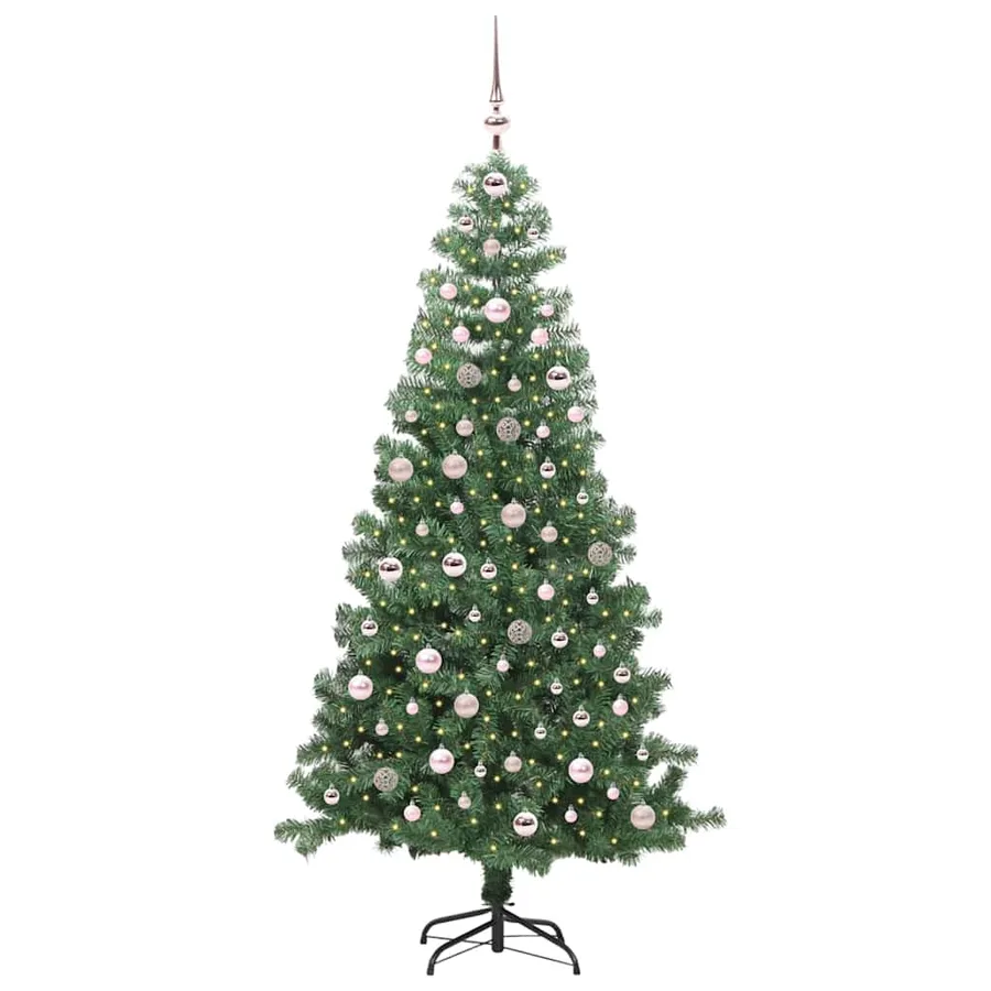 Sapin de Noël avec 300 LED avec support Vert 240 cm PVC - 3