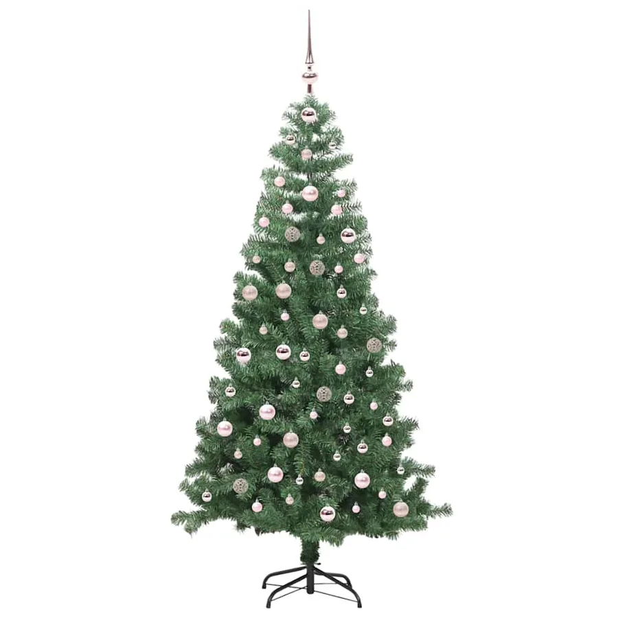 Sapin de Noël avec 300 LED avec support Vert 240 cm PVC - 4