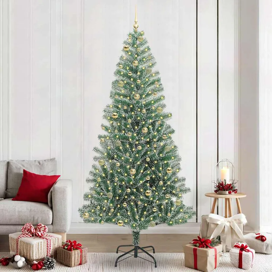 Arbre de Noël artificiel floconné de neige avec lumière LED