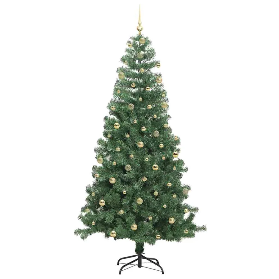 Sapin de Noël avec 300 LED avec support Vert 240 cm PVC - 4