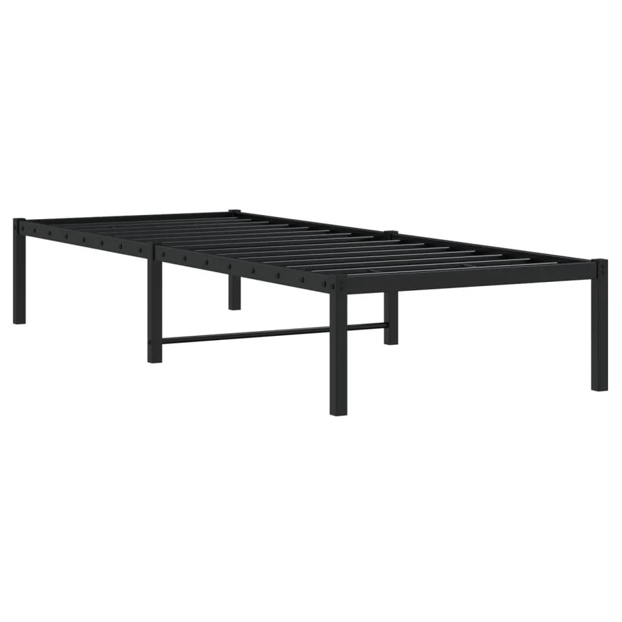 Cadre de lit métal noir 80x200 cm - 4