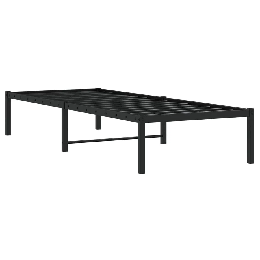 Cadre de lit métal noir 80x200 cm - 7