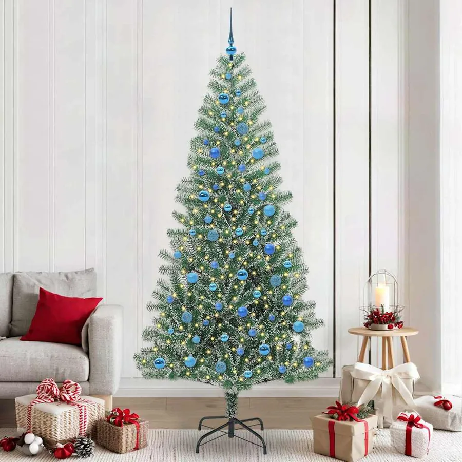 Arbre de Noël artificiel floconné de neige avec lumière LED