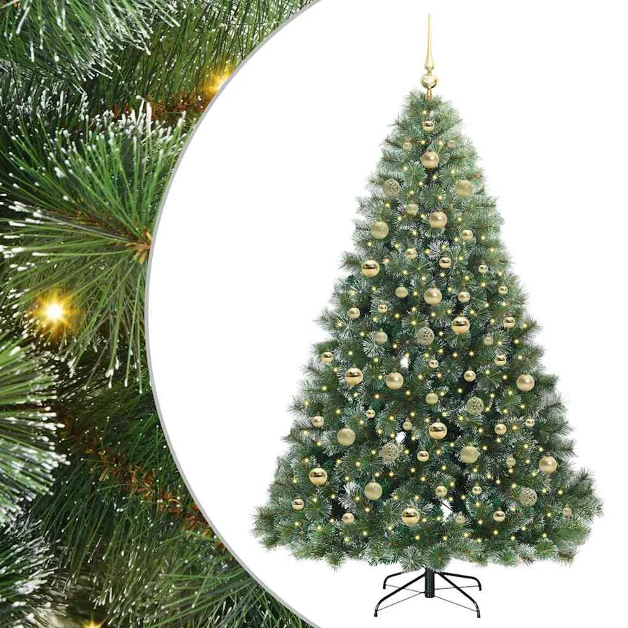 Sapin de Noël artificiel avec 300 LED Vert 210 cm PE et PVC - 2